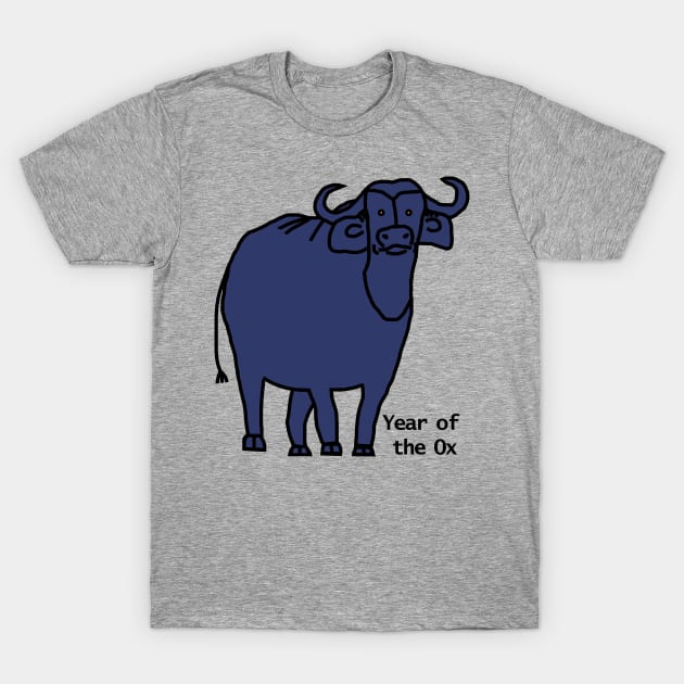 Year of the Ox Blue T-Shirt by ellenhenryart